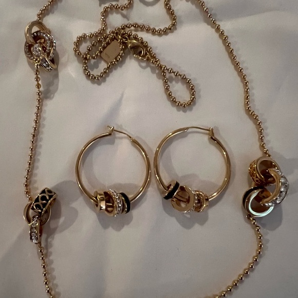 Coach station necklace and matching hoop earrings - Picture 1 of 6